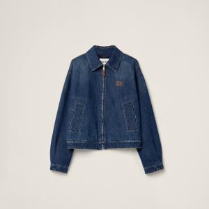 Джинсовая куртка-тракер MIU MIU, темно-синий