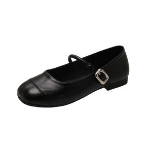WUJI Женские туфли Мэри Джейн на массивном каблуке черные, цвет Black