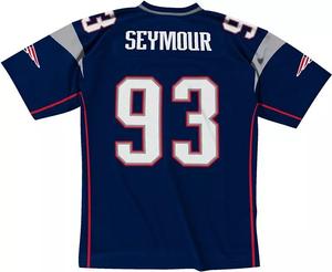 Мужская футболка Mitchell & Ness New England Patriots Richard Seymour № 93, 2003, красная.