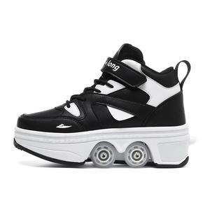 Высокие повседневные кроссовки для подростков Kuding, черный/белый