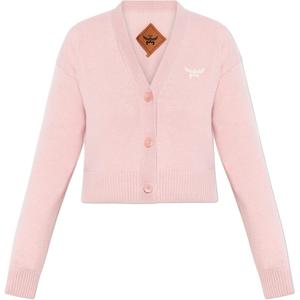 Кардиган с вышитым логотипом MCM, розовый