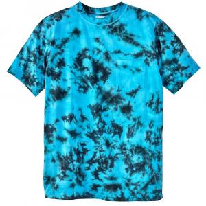 Мужская безусадочная легкая футболка с круглым вырезом Kingsize Big & Tall с круглым вырезом KingSize, цвет Electric Turq Marble