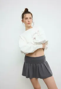 Широкая юбка а-силуэта Stradivarius, Dark Grey