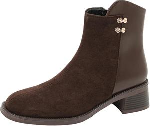 Женские модные ботильоны LYYSKY с каблуком 4,5 см, круглым носком, короткие, лаконичные, винтажные, свежие, черные и коричневые, размеры US4-US10