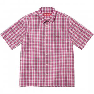 Мини-клетчатая рубашка с коротким рукавом Supreme, розовый