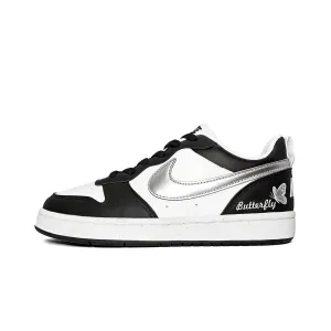 Nike Court Borough Silver Butterfly синтетическая кожа устойчивая к скольжению устойчивая к истиранию низкий верх