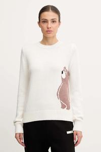 Свитер из смесовой шерсти Ea7 Emporio Armani, бежевый