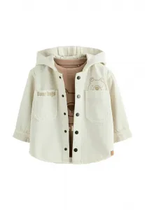 Летняя куртка с капюшоном, стандартного кроя. Next, Ecru Bear