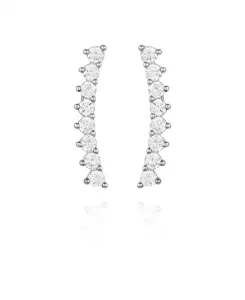 Серьги-Клаймеры с серебристыми кубическими цирконами Vince Camuto, silver-tone