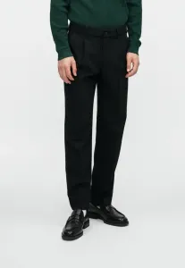 Свободные прямые брюки со складками Abercrombie & Fitch, Black