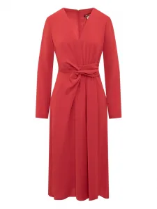 Платье миди с V-образным вырезом MAX MARA, красный