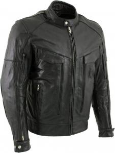 Мужская мотоциклетная куртка Milwaukee Leather LKM1700 из высококачественной черной буйволовой кожи с защитой CE Armort, размер 4XL., Black