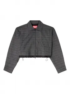 Укороченный жакет в клетку DIESEL, черный