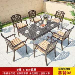 Комплект садовой мебели Green Water: 6 стульев, стол прямоугольный, 175 см, (№8)