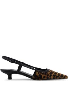 Notabene туфли Elena 35 с ремешком на пятке и леопардовым принтом, черный