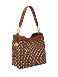 Женская сумка Fossil через плечо, коричневая искусственная кожа, подходит для iPad 11 дюймов, ZB11006249