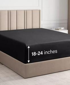 Простыня из микрофибры с очень глубоким карманом, 18–24 дюйма CGK Unlimited, черный