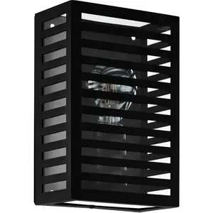 Настенный светильник ALAMONTE 3, настенный светильник, алюминий и сталь, уличный светильник, E27, IP44, лампа E27, 1 шт., настенно-потолочный светильник, L17 x H26 x Aл10 см, черный, 1x60W без лампы. Eglo, черный