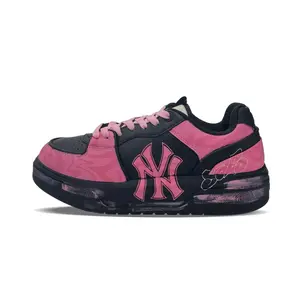 MLB Износостойкие низкие скейтерские кроссовки Chunky Liner Unisex Black Pink