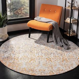 Ковер ручной работы SAFAVIEH, 183 x 183 см,  Expression Collection Ivory / Rust EXP477P из вискозы