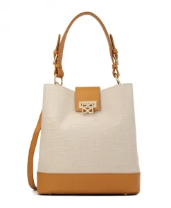 Уникальная сумка из ткани и кожи. Kazar, бежевый