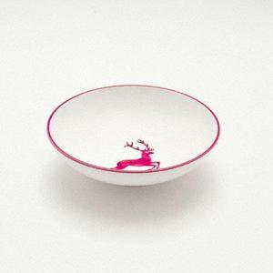 Миска Bordeaux Red Deer большая, d: 17 см/высота: 4,8 см/0,2 л Gmundner Keramik, бело-красный