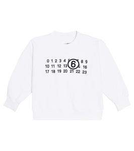 Толстовка из хлопкового джерси с логотипом Mm6 Maison Margiela Kids, белый