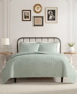 Комплект постельного белья Gracie's из 3 предметов, клетчатый, хлопковый, размер King Laura Ashley, оливково-зеленый