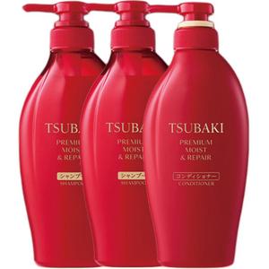 Набор шампуня и кондиционера Refined Moisturizing, восстанавливающий и питающий, 450мл+450мл TSUBAKI, three-piece set: moisturizing shampoo 450ml*2+moisturizing hair conditioner 450ml