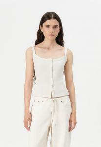 Топ BARE POWDERED BUTTON THROUGH BOY TANK Abercrombie & Fitch, белый