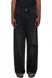 Vetements Черные рваные джинсы