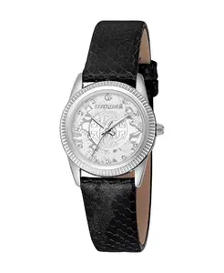 Женские часы Quartz Black Leather 28 мм Roberto Cavalli