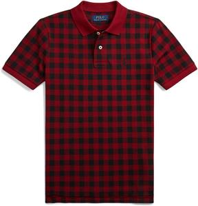 Рубашка-поло из хлопковой сетки в клетку Buffalo Check Polo Ralph Lauren Kids, Red