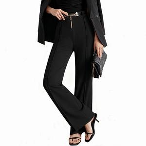 Женские брюки с широкими штанинами для работы и повседневной носки Clearflower, Black