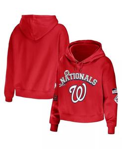 Женский укороченный пуловер с капюшоном Red Washington Nationals Modest Patches Wear By Erin Andrews