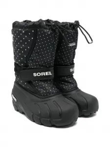 Сапоги с ремешком в горошек Sorel Kids, черный