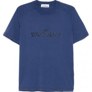 Футболка с принтом логотипа STONE ISLAND, синий