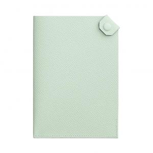 HERMES Tarmac Epsom Leather Passport Holder Small Men's Mint Green