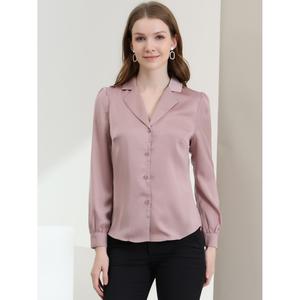 Женская элегантная блузка с воротником на день Святого Патрика, офисная атласная рубашка на пуговицах с длинными рукавами ALLEGRA K, зеленый