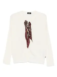 Кардиган с пришитым шарфом Dixie, белый