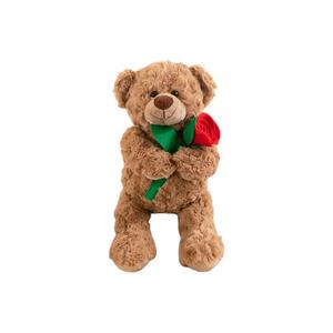 Плюшевая кукла милый медвежонок с цветком в виде сердца, высота 30 см MIXIANG