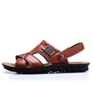 Пляжные шлепанцы мужские черные EGCHI, желто-коричневые