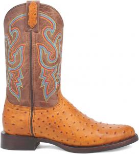 Мужские повседневные сапоги Dingo Ranger из кожи с принтом под страуса, круглый носок, средней длины - серые