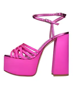 Атласные сандалии Lella Baldi, розовый