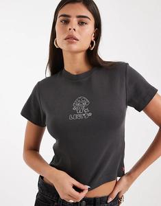 Футболка Levi's Essential с принтом грибов, черного цвета