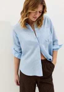 Блузка в тонкую полоску с большими карманами и пуговицами New Look, Blue Pattern