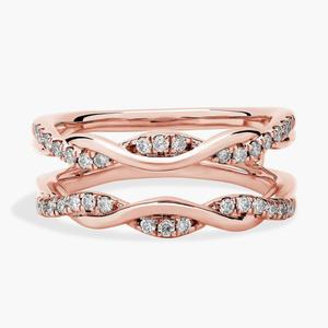 Бриллиантовая вставка с двойным витком из 18-каратного розового золота (1/4 карата). Blue Nile