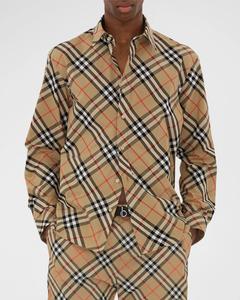 Мужская спортивная рубашка в клетку Daniel Burberry, цвет Sand Ip Check