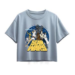 Футболка Boxy для девочек 7-16 лет в стиле ретро Star Wars, Chambray Blue