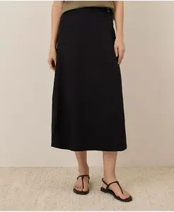 Женская оберточная юбка Canopy из органического хлопка с добавлением льна Pact, черный